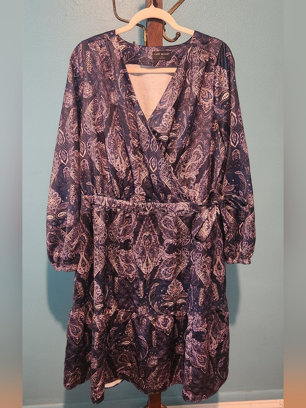GUC Lane Bryant Paisley Faux Wrap Dress